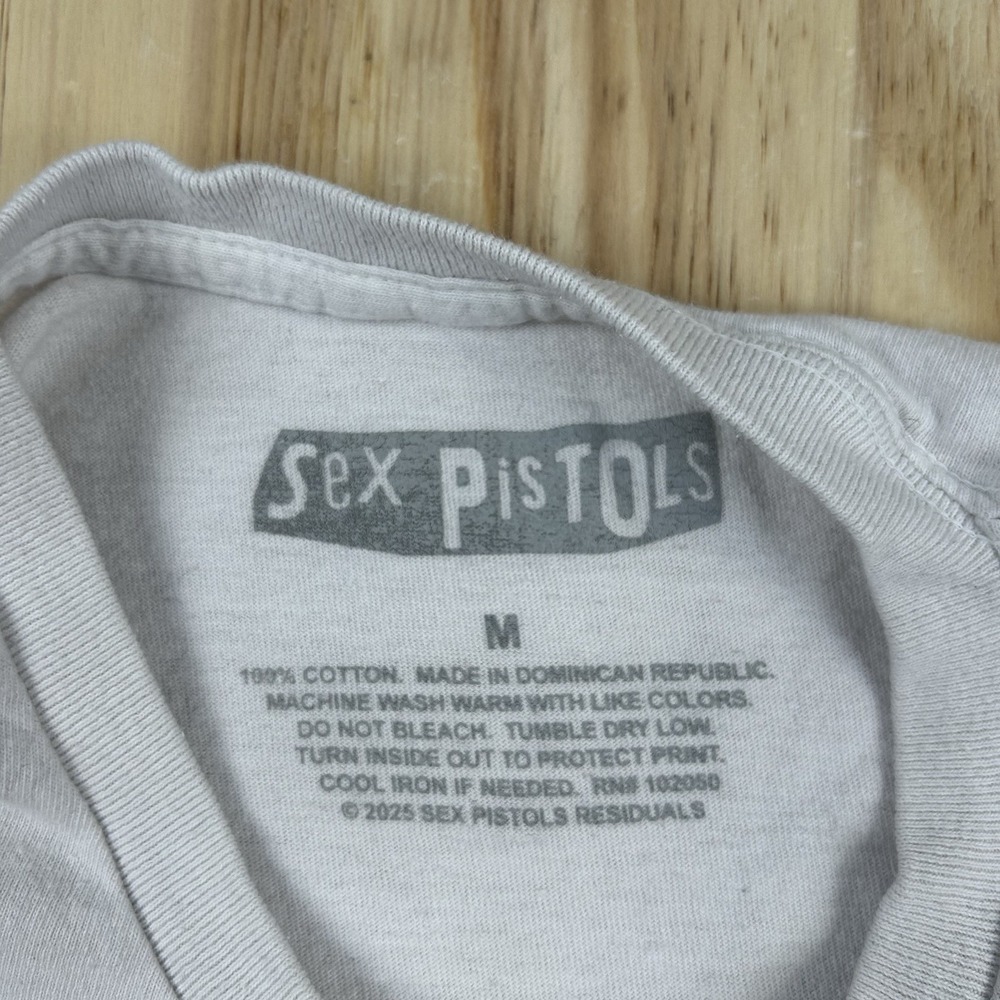The Sex Pistols Whilst Stocks Exist T-Shirt Men's Medium White Punk Rock Band - Picture 2 of 7